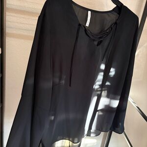 Grayson Threads Black Sheer Blouse